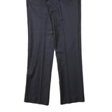 DKNY Mens Wool Blend Black Regular Fit Straight Trousers W32 L33 Elegant