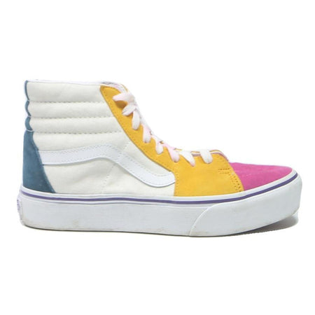 VANS Sk8-Hi Womens High Top Trainers White Yellow Pink Cotton Blend UK 5.5