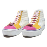 VANS Sk8-Hi Womens High Top Trainers White Yellow Pink Cotton Blend UK 5.5