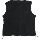 STARTER Mens Black & Grey Hooded Sleeveless Jacket XL Polyester Zip Hooded