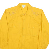 MOSKITO Boys Yellow Cotton Blend Casual Shirt L Button Front Long Sleeve