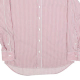 BEN SHERMAN Mens Red & White Striped Slim Fit Shirt L Formal Cotton Blend