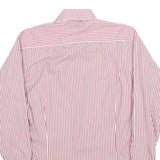 BEN SHERMAN Mens Red & White Striped Slim Fit Shirt L Formal Cotton Blend