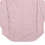 BEN SHERMAN Mens Red & White Striped Slim Fit Shirt L Formal Cotton Blend