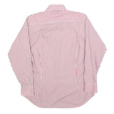 BEN SHERMAN Mens Red & White Striped Slim Fit Shirt L Formal Cotton Blend