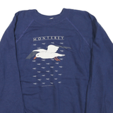 HANES Mens Blue Monterey Crew Neck L Cotton Blend Pullover Sweatshirt