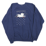 HANES Mens Blue Monterey Crew Neck L Cotton Blend Pullover Sweatshirt