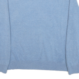 NAUTICA Mens Blue Cotton Blend Plain V-Neck Basic Knit L Jumper Light Comfort