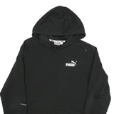 PUMA Mens Black Cotton Blend Pullover Hoodie M Sports Sweatshirt