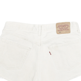 LEVI'S Womens White Denim Cut-Off Shorts L W30 Casual Cotton Summer