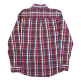 CHAPS Mens Red & Blue Check Shirt M Classic Long Sleeve Button-Down Cotton