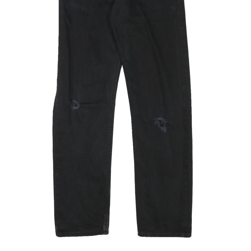 LEVI'S Mens Black Regular Fit Straight Denim Jeans W32 L32 Classic Cotton Blend