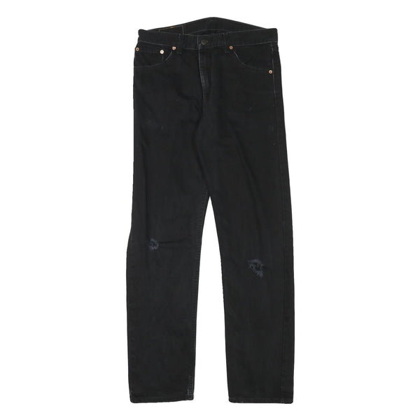 LEVI'S Mens Black Regular Fit Straight Denim Jeans W32 L32 Classic Cotton Blend