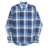 TOMMY HILFIGER Mens Blue Check Shirt S Classic Cotton Button Down Casual