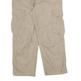CARHARTT Mens Cotton Blend Beige Relaxed Cargo Trousers W36 L28 Workwear