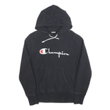 CHAMPION REVERSE WEAVE Mens Black Pullover Hoodie M Black Logo Casual Streetwear