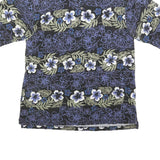 STRAIGHT DOWN Mens Black Blue Green Floral Short Sleeve Polo Shirt M Cotton