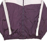 CASUAL CONCEPTS Womens Purple & White Zip Jacket XL Nylon Plain Colourblock