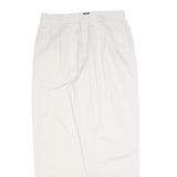 DOCKERS Womens White Regular Fit Straight Leg Trousers W29 L28 Cotton Blend Zip