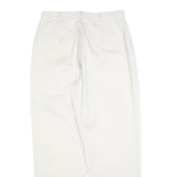 DOCKERS Womens White Regular Fit Straight Leg Trousers W29 L28 Cotton Blend Zip