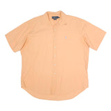 RALPH LAUREN Mens Peach Shirt XL Cotton Blend Short Sleeve Casual