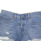 LEVI'S Womens Shorts Blue Denim Cut-Off Distressed M W30 Casual Cotton