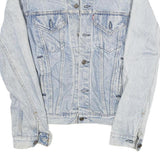 LEVI'S Womens Blue Cotton Blend Denim Jacket S Button Plain Classic Fit