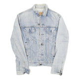 LEVI'S Womens Blue Cotton Blend Denim Jacket S Button Plain Classic Fit
