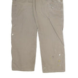 CARHARTT Mens Regular Cotton Jeans Beige W36 L30 Workwear Durable Zip Closure