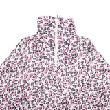 WHY NOT Womens Pink & Black Animal Print Nylon Jacket L Woven Oversized