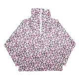 WHY NOT Womens Pink & Black Animal Print Nylon Jacket L Woven Oversized
