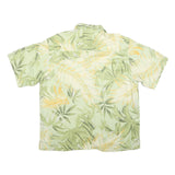 IZOD Mens Green & Yellow Silk Hawaiian Shirt XL Summer Beach Patterned Casual
