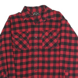THYE VERMOUNT Mens Red & Black Check Flannel Shirt L Checked Cotton Blend Casual