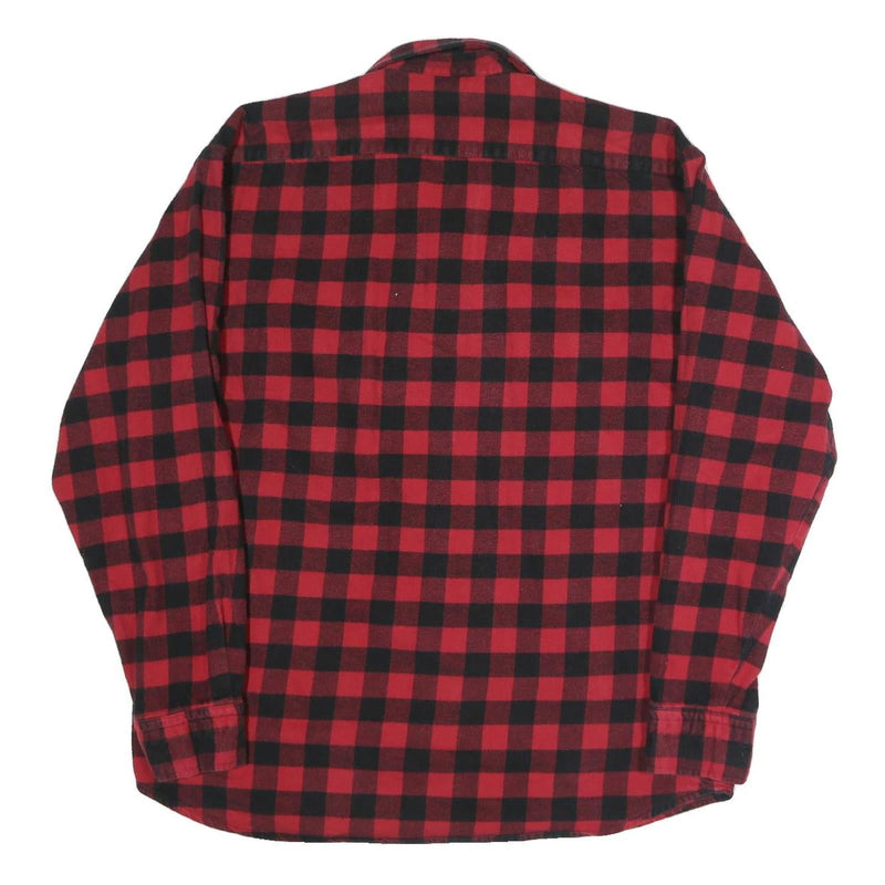 THYE VERMOUNT Mens Red & Black Check Flannel Shirt L Checked Cotton Blend Casual