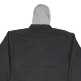 DICKIES Mens Black & Grey Hooded Zip Jacket 2XL Cotton Blend Workwear Casual