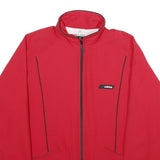 ADIDAS Womens Red Zip Jacket UK 10 Polyester Plain Lightweight Sportswear