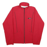 ADIDAS Womens Red Zip Jacket UK 10 Polyester Plain Lightweight Sportswear