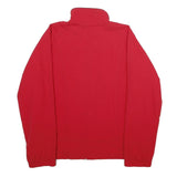 ADIDAS Womens Red Zip Jacket UK 10 Polyester Plain Lightweight Sportswear