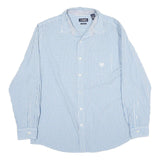 CHAPS Mens Blue & White Check Shirt XL Long Sleeve Cotton Casual Classic