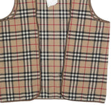 BURBERRY Womens Beige Classic Check Wool Blend Vest Jacket Lining S Sleeveless