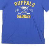 ADIDAS Mens Blue Buffalo Sabres Graphic T-Shirt L Short Sleeve Crew Neck
