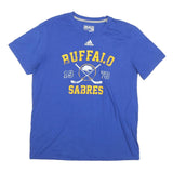 ADIDAS Mens Blue Buffalo Sabres Graphic T-Shirt L Short Sleeve Crew Neck