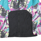 BROOKS Mens Black & Turquoise Abstract Print Jacket M Polyester Blend Zip