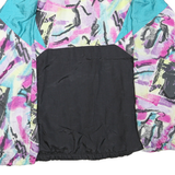 BROOKS Mens Black & Turquoise Abstract Print Jacket M Polyester Blend Zip