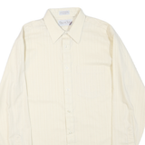 OSCAR DE LA RENTA Mens Cream Plain Shirt M Classic Fit Long Sleeve Button
