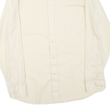 OSCAR DE LA RENTA Mens Cream Plain Shirt M Classic Fit Long Sleeve Button