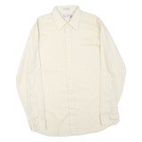 OSCAR DE LA RENTA Mens Cream Plain Shirt M Classic Fit Long Sleeve Button