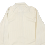 OSCAR DE LA RENTA Mens Cream Plain Shirt M Classic Fit Long Sleeve Button
