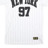 FB SISTER Mens White & Black New York 97 Graphic T-Shirt S Short Sleeve Crew