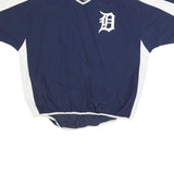 MAJESTIC Mens Navy & White Baseball Windbreaker XL Nylon Plain Team Jacket